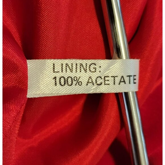 SHOMI Silk Blazer 10 | 100% Silk | Red | Fitted | Vintage Covered Buttons - Picture 3 of 5